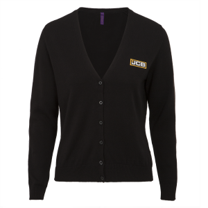 Ladies V-Neck Cardigan - Black