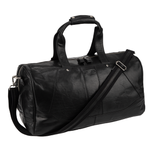 Milano Leather Holdall - Black