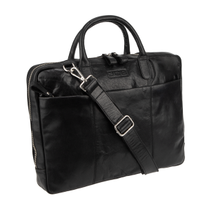 Milano Leather Laptop Bag - Black